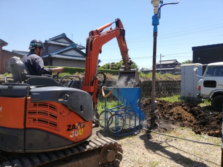 関市で住宅新築工事の地盤改良工事を行っております