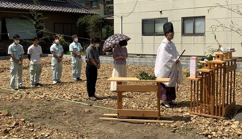 地鎮祭　祈祷　楽楽楽の家　平田建設